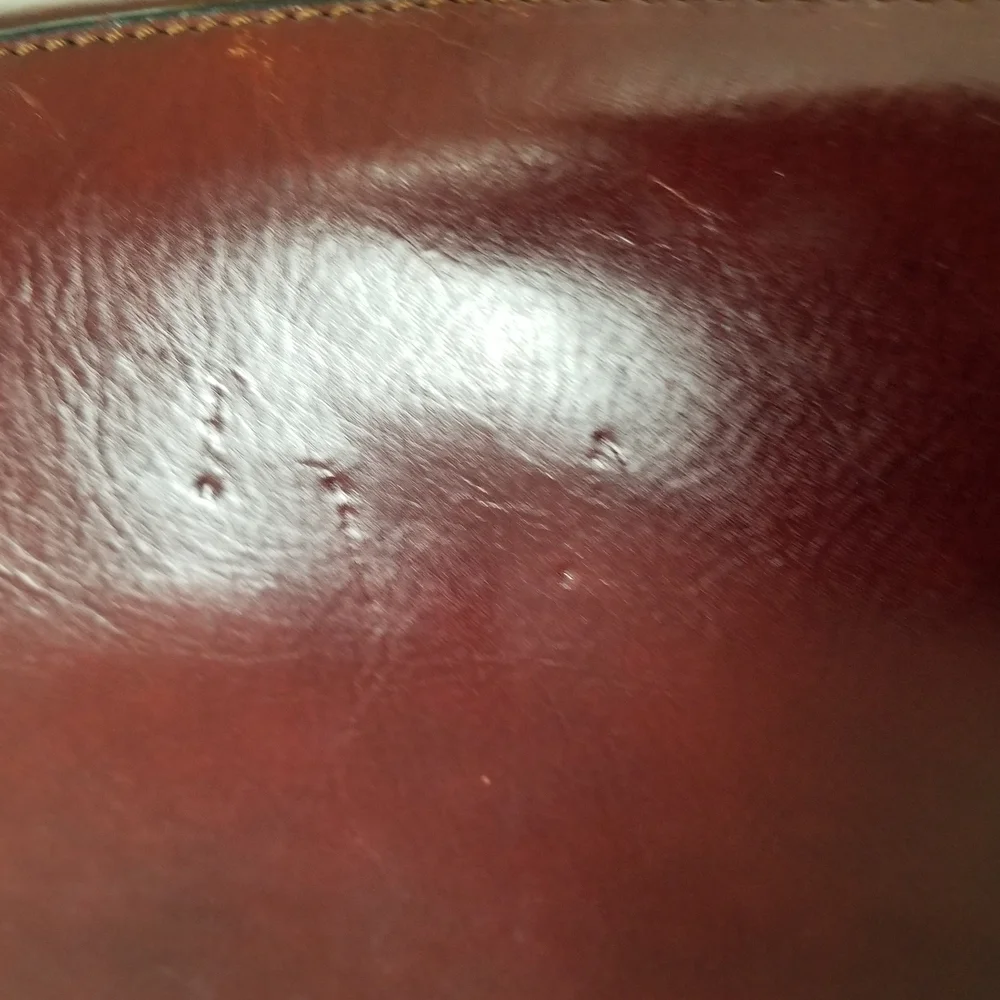 Bosca Maroon Leather Briefcase with Gold Accents